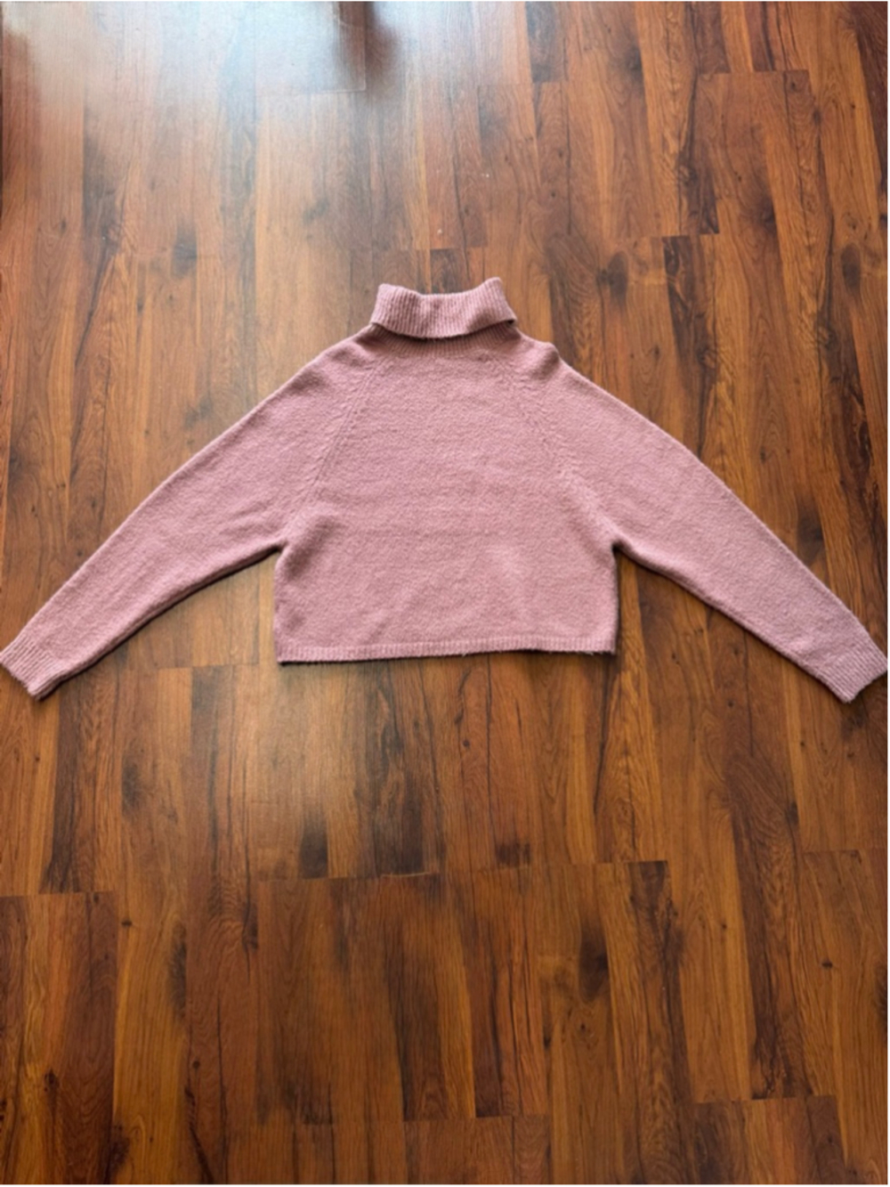 Design Lab Blush Pink Boucle Turtleneck Sweater Knit Medium